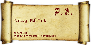 Patay Márk névjegykártya